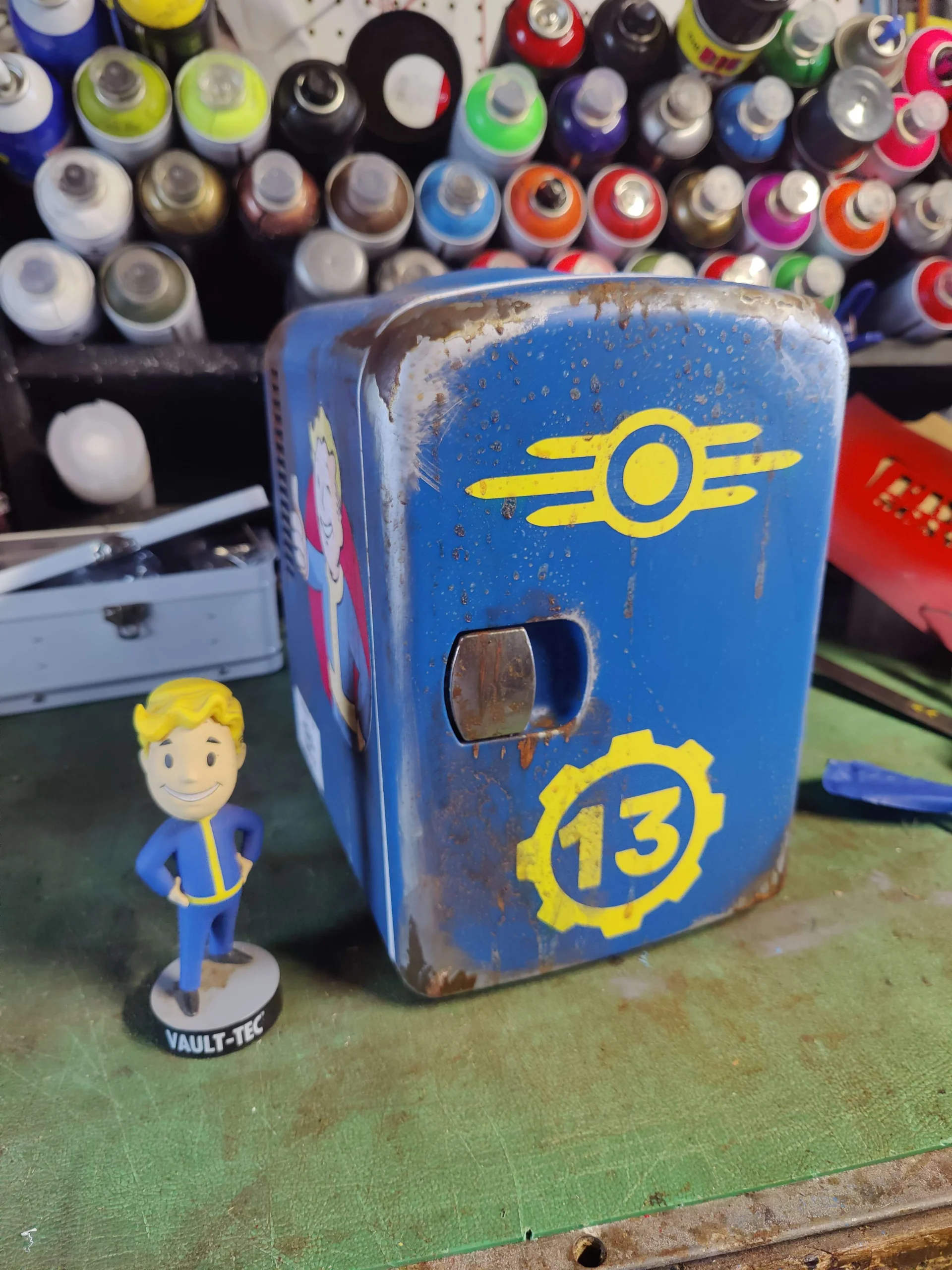 Vault-Tec mini fridge front view.